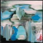 Progress No. 1.  Acrylic & Collage on Canvas.  24x24in.