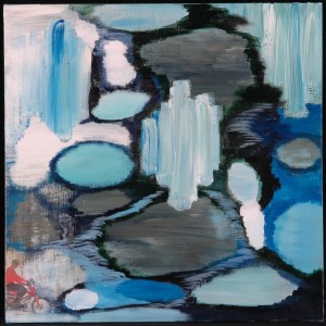 Progress No. 2. Randell Neudorf (c) 2006 Acrylic Paint & Collage on Canvas 24x24in.