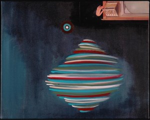 Colour Adjustment No. 1. Randell Neudorf (c) 2005 Acrylic Paint & Collage on Canvas 20x16in.