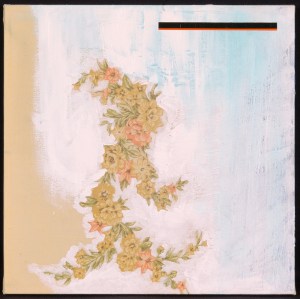 Pillow Case No. 3. Randell Neudorf (c) 2006 Acrylic Paint & Pillow Case Fabric stretched onto a Wood Frame 16x16in.