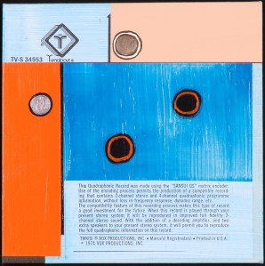 LP No. 7. Randell Neudorf (c) 2005 Acrylic Paint & Collage on Canvas 12x12in.