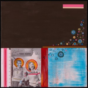 Halos Randell Neudorf (c) 2005 Acrylic Paint & Collage on Canvas 24x24in.